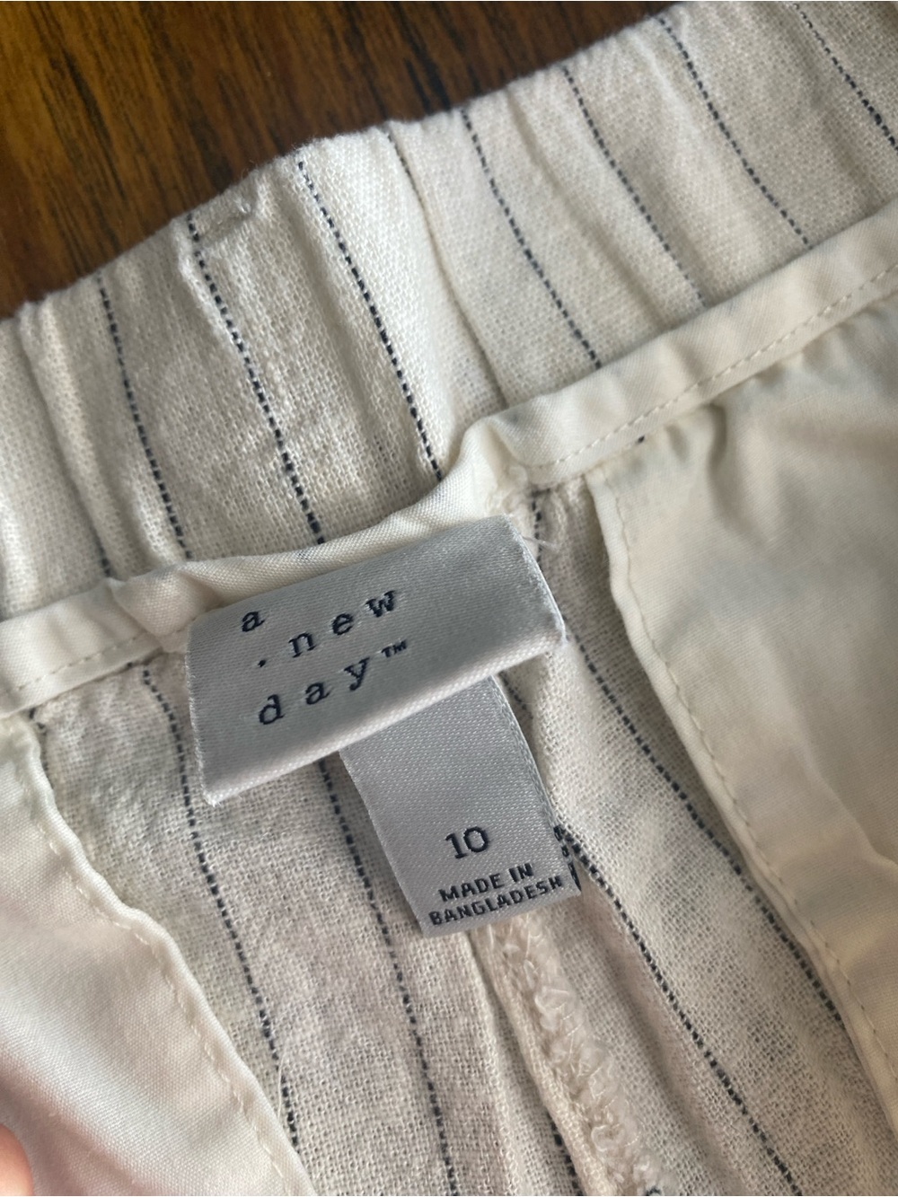 a new day white Pinstripe Relaxed Linen/Rayon Pants - Picture 5 of 7